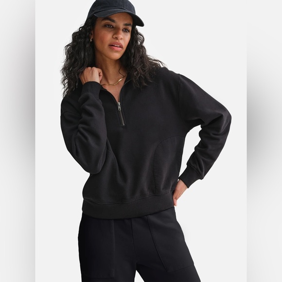 MATE the Label Tops - MATE the Label Organic Fleece Quarter Zip Sweatshirt - Medium - Black - NWOT